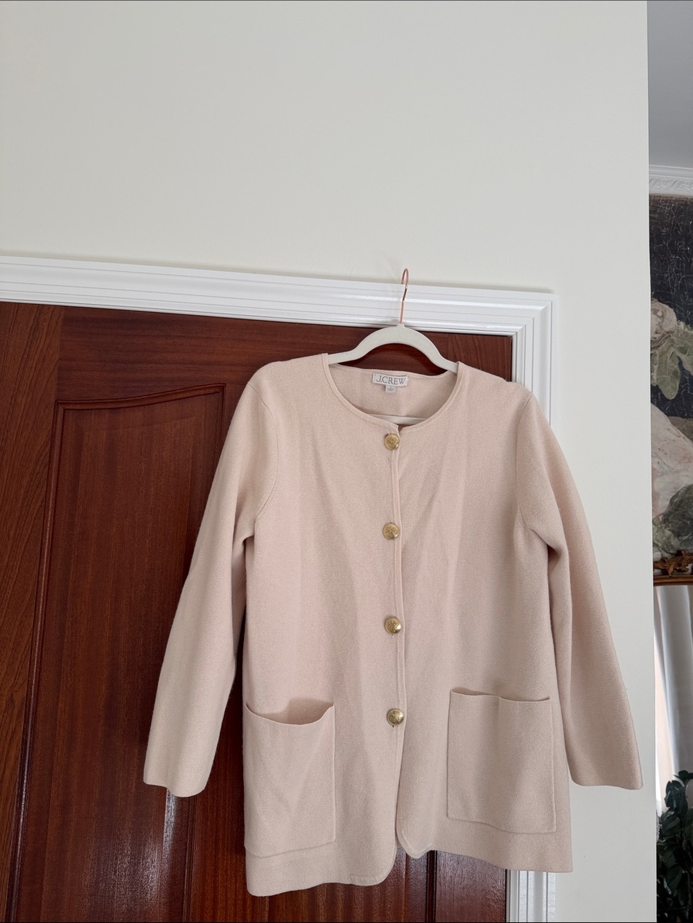 J. Crew Blush Cream Button Cardigan